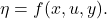  \eta = f(x,u,y). 